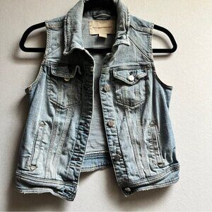 Pilcro and the Letterpress Anthropologie denim jean vest Sz S